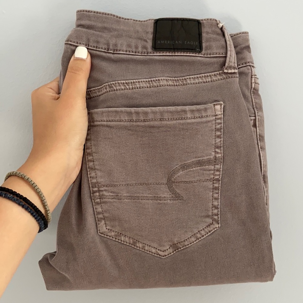 Gray/lavender American Eagle jeans